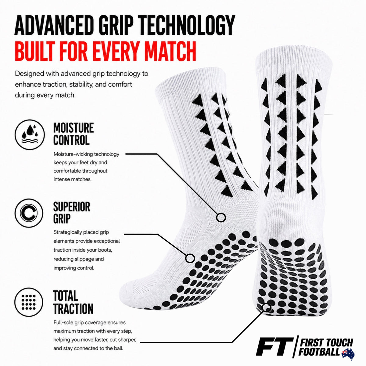 First Touch® Football Grip Socks